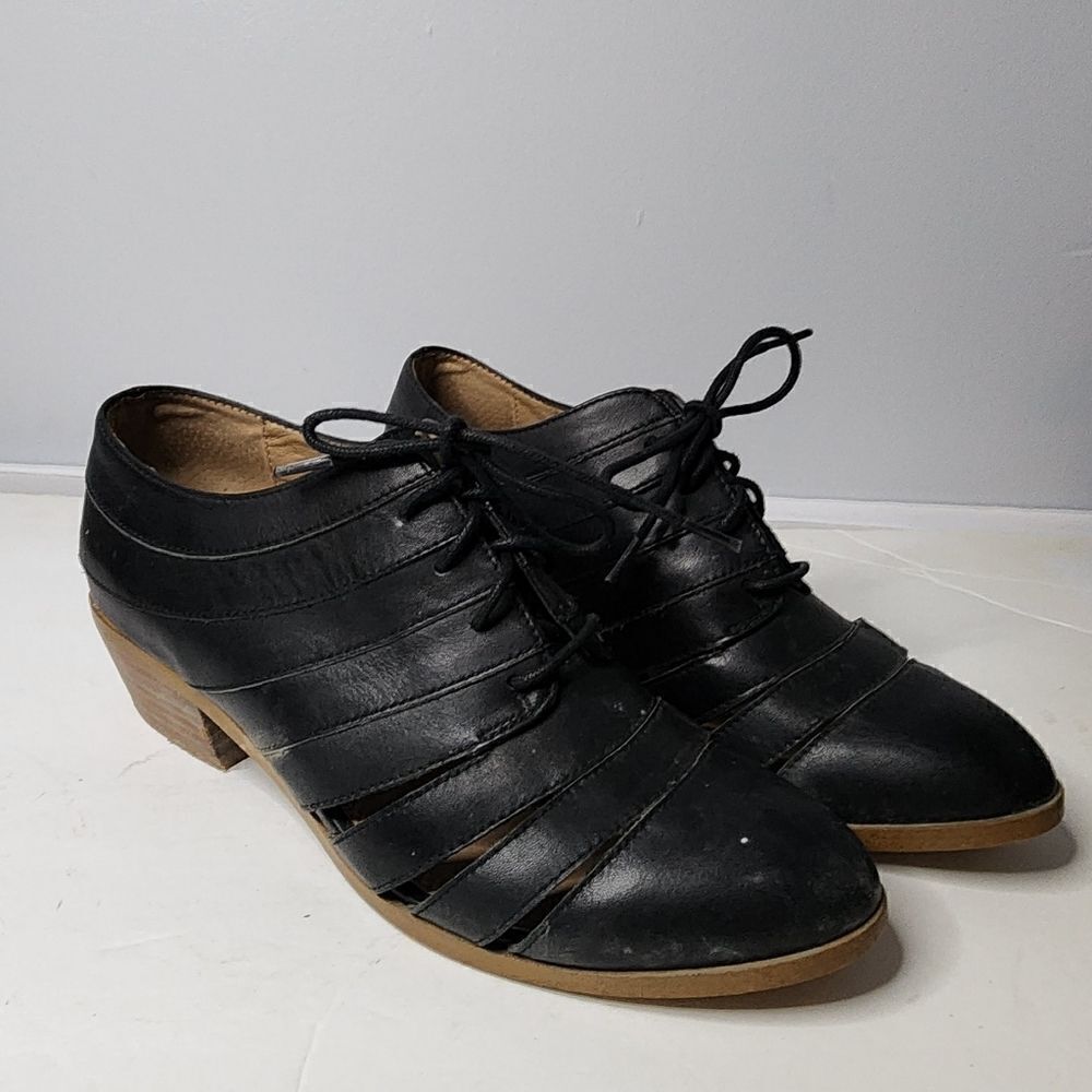 Splendid bootie shoes black dress tie women's 8.5